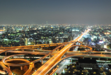 Night view from Higashiosaka City Hall’s 22F Observation Lobby